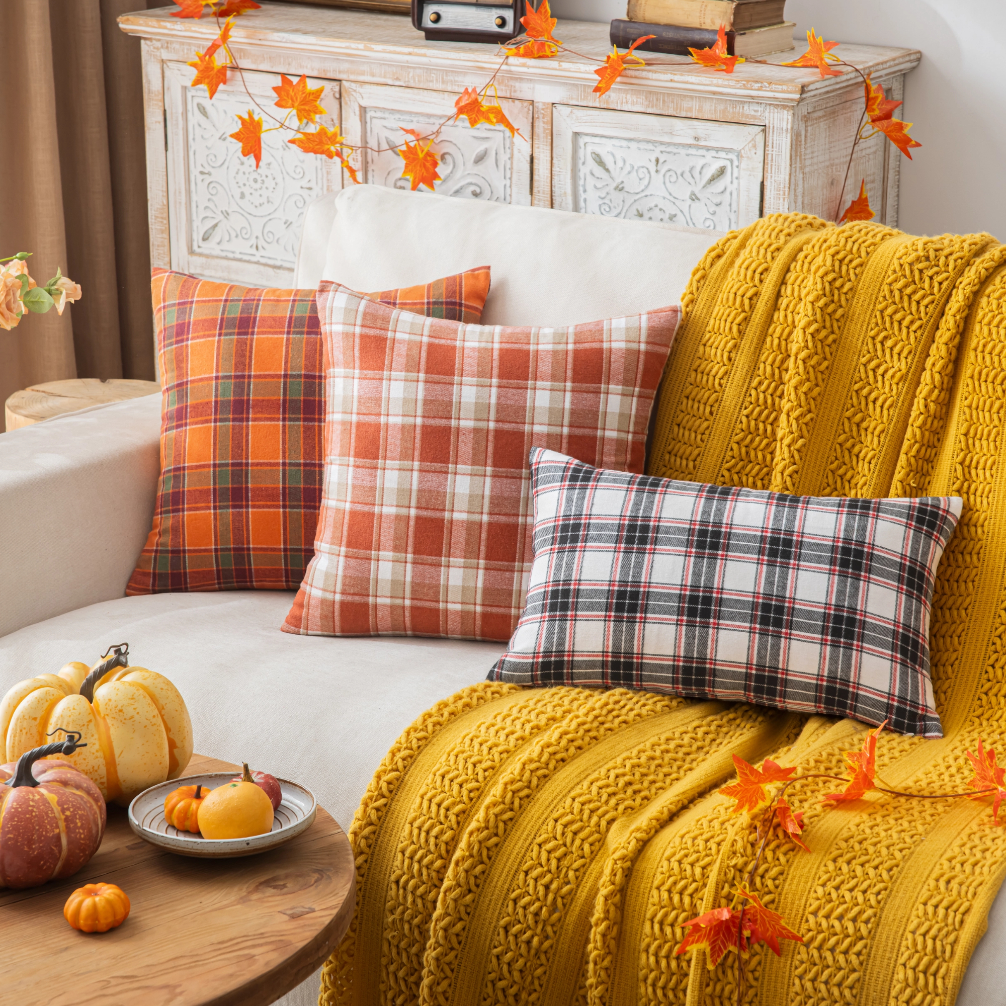 Fantastic Zone Christmas Plaid Decorative Throw Pillow Covers photo 3