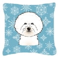 thumbnail image 1 of Snowflake Bichon Frise Fabric Decorative Pillow, 1 of 1