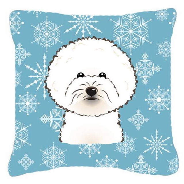Snowflake Bichon Frise Fabric Decorative Pillow
