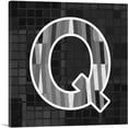 thumbnail image 1 of ARTCANVAS Modern Black White Alphabet Letter Q Canvas Art Print - Size: 18" x 18" (1.50" Deep), 1 of 9