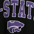 thumbnail image 5 of Men's Colosseum Black Kansas State Wildcats Arch & Logo Crew Neck Sweatshirt, 5 of 5