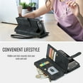 thumbnail image 6 of CaseMe Case for iPhone Air Wallet Case for Women Men, Fashion Durable PU Leather Magnetic Flip Lanyard Strap Wristlet Zipper Card Holder Wallet Phone Case for iPhone Air 6.5-inch,Black,For iPhone Air, 6 of 9