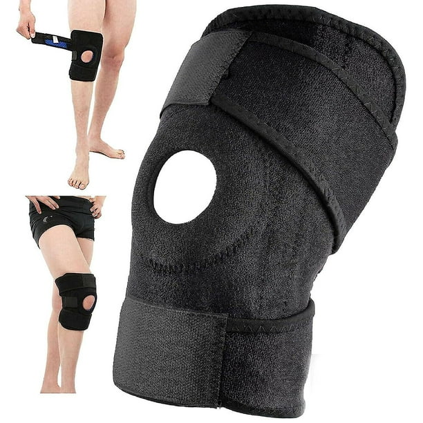 Rodillera unisex de compresión ajustable, soporte para tendón rotuliano abierto, rodillera para dolor de artritis, recuperación de lesiones, entrenamiento, caminar, estabilización