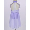 thumbnail image 6 of iiniim Kids Girls Halter Cutouts Modern Lyrical Dance Leotard Tulle Dress Ballet Latin Jazz Ice Skating Lavender 14, 6 of 7