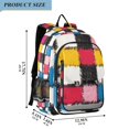 thumbnail image 2 of FORMRS School Backpack 17" Student Travel Bag with Laptop Compartment, White Checkered Pattern, 2 of 7