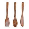 thumbnail image 2 of Spoon And Fork Set, High Hardness Easy  Wooden Spoon Fork Knife Cutlery  For Home Use, 2 of 8