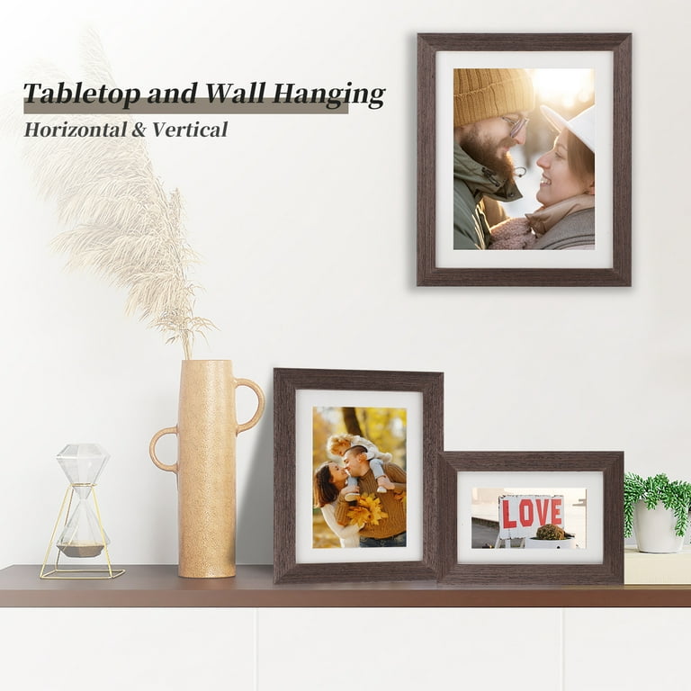 6 x 8 Picture Frame for Wall & Tabletop Set of 3, Oak Natural Wood Photo  Frame with Mat for 4x6/5x7, Wooden Family Picture Frame for Wall Hanging
