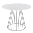 thumbnail image 4 of LumiSource Silver Metal, White MDF Canary Cosmo Dining Table, 4 of 5