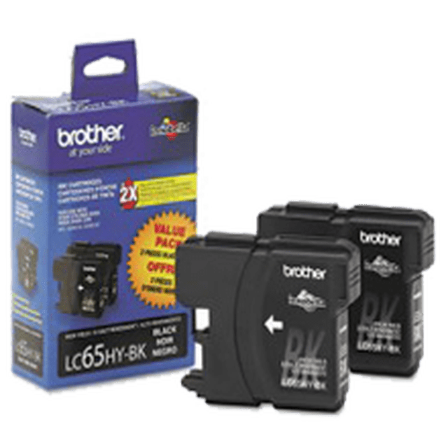 Cartouche d'Encre / Jet d'Encre Noire BROTHER LC65BK Neuve Originale Lot de 2