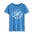 thumbnail image 4 of Nlife Haut à Manches Courtes Col Rond Imprimé Tournesol pour Femmes, 4 of 7