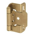 thumbnail image 1 of 0.5 in. Self Closing Partial Wrap Hinge, Burnished Brass, 1 of 1