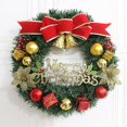 thumbnail image 4 of Corona de abeto navideño de 15,7 pulgadas con bolas de colores y percha de metal, corona de puerta principal, 4 of 5