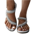 thumbnail image 4 of Wavsuf Flat Sandals for Women Casual Summer White Sandals Shoes Size 7.5, 4 of 8