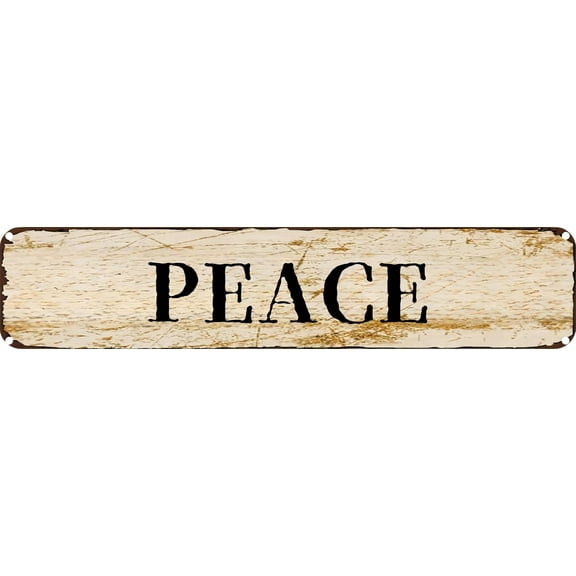 Vintage Metal Tin Sign Peace Retro Wall Decor for Home, Cafe, and Garden - Aluminum Sign for Men & Women 4"x16"