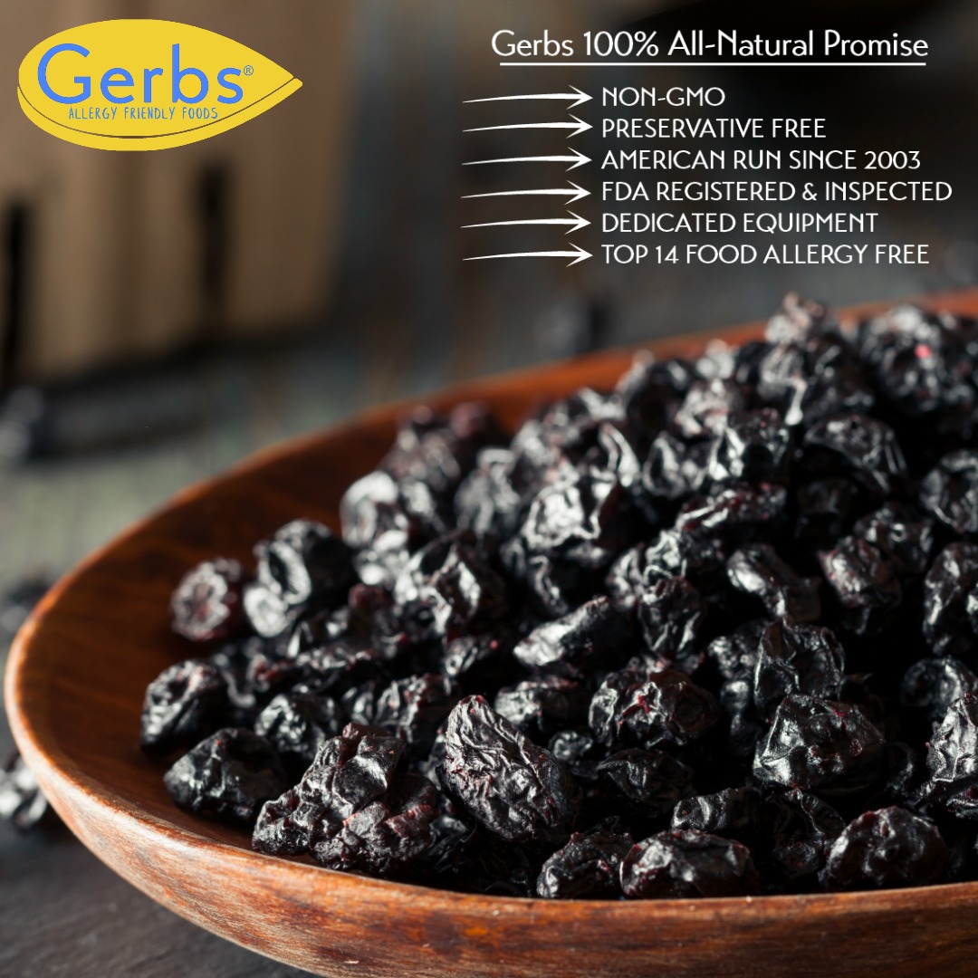 Dried Blueberries by Gerbs - 2 LBS - Sweetened - Unsulfured - Top 14 Food Allergen Free & NON GMO