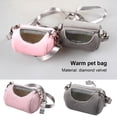 thumbnail image 4 of Bolsa de transporte para mascotas pequeña, transpirable, para invierno, cálido, jaulas para ratones, bolso de mano, portátil, de viaje, para Hábitats y jaulas para animales pequeños Rosado Greeniant PT004490-01, 4 of 6