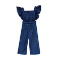 thumbnail image 3 of Fashion Toddler Kids Girls Velvet Backless Ruffle Jumpsuit Outfit Clothes, 3 of 5