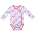 thumbnail image 2 of Clothes Baby Kimono Side Snap Onesies Girl Long Sleeve Bodysuit 6-9 Months Rose, 2 of 4