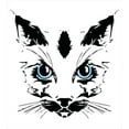 thumbnail image 3 of Ambesonne Animal Duvet Cover Sets, Big Cat Face Pet Sketchy, 2-King, Sky Blue White and Black, 3 of 7