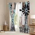 thumbnail image 3 of Garden Windmill Curtains & Drapes Rustic Retro Farm House Country Vintage Barn Door 30%-50% Blackout Curtains,Cottage Lodge Cabin Curtains Winnower Wooden Plank Farmhouse Decor, 3 of 6