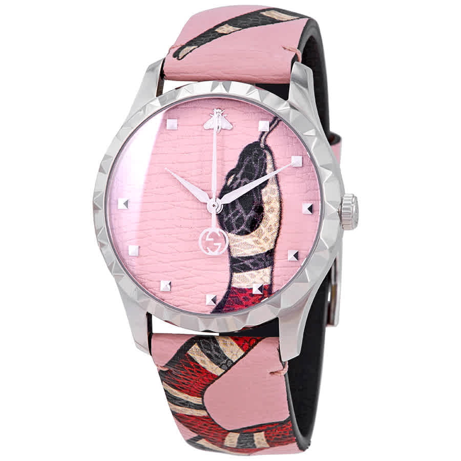 Gucci Le Marche Merveilles Pastel Pink with Kingsnake Print Dial Watch YA1264083 - Walmart.com