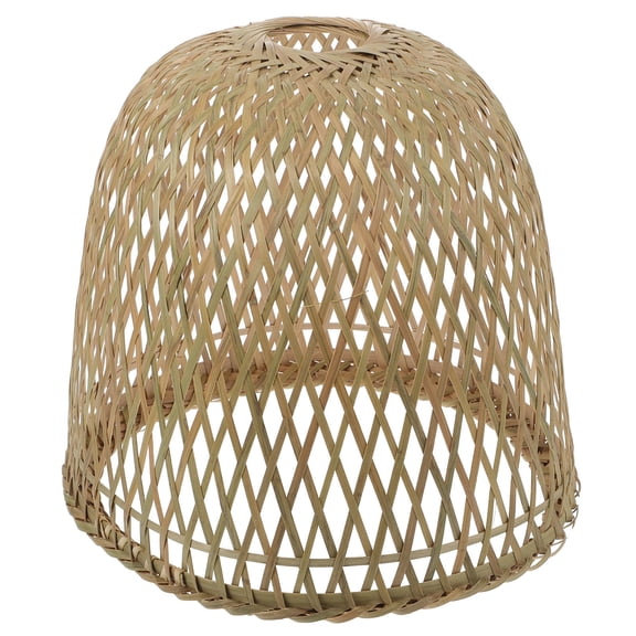 Soimiss 1Pc Natural Light Brown Bamboo Lampshade Woven Ceiling Lamp Cover for Home