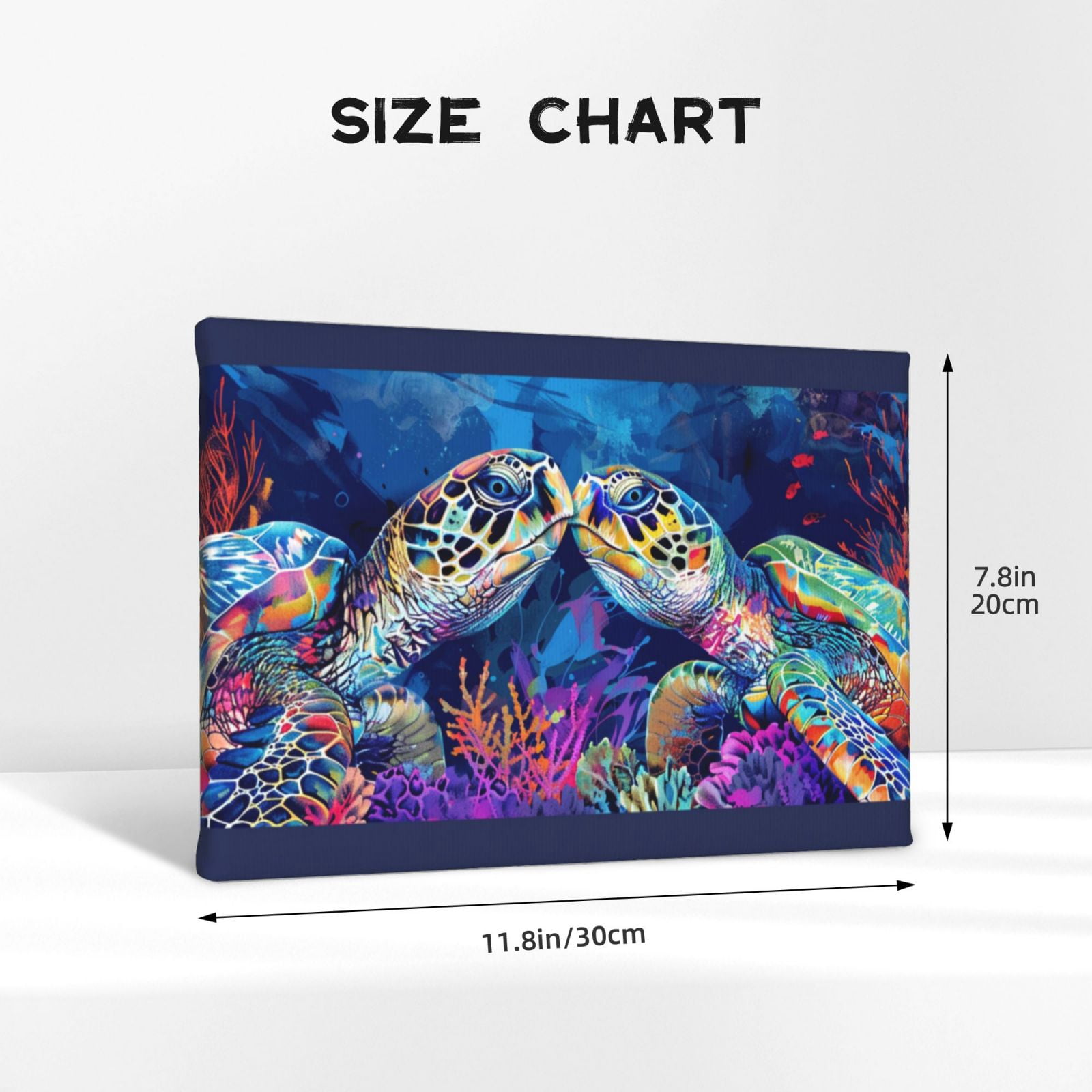 8x12 inch Canvas Hanging Picture Turtle Couple Bathroom Wall Decor,Home Decor Bathroom Accessory,Home Bedroom,Study Wall Decor Canvas Paintings,Modern Art Turtle Couple Decoration Painting