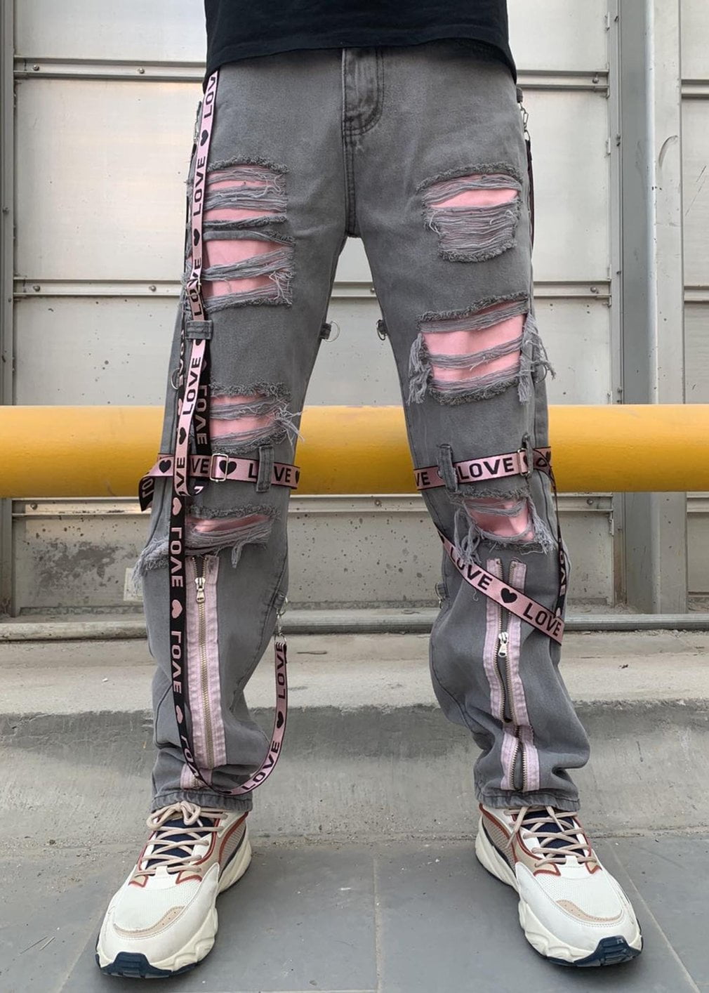 BJYX Locked Jeans Belt Stone-gray And 