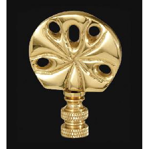 B&P Lamp® Sand Dollar Finial, Brass, 2 1/2 In Ht, 1/4-27 Tap