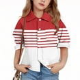 thumbnail image 2 of SERTG Kids Checkered Striped Shirt Long Sleeve Collared Spring Summer Fall Regular Fitted Playing Outerwear for Children 3-16 Years(Red,5 Years), 2 of 6