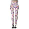 thumbnail image 1 of MIASHUI Pantalon de Yoga Taille Haute Imprimé Jour de Pâques Collants de Compression pour Femmes Course Entraînement Physique Gym Entraînement Rose,TTG, 1 of 7