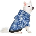 thumbnail image 2 of Fotbe whiet Snowflake blue background Print Small Dog Sweater Hoodies Pet Grey Hooded Soft Fleece Sweatshirts with Pocket Fall Winter Puppy Cat Sweaters Warm Clothes-Medium, 2 of 7