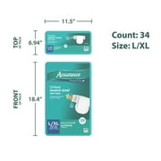 Assurance Unisex Stretch Briefs with Tabs, L/XL, 68 Count