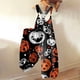 thumbnail image 2 of Mono con estampado de calabaza de Halloween para mujer: mono festivo y espeluznante para celebraciones navideñas, 2 of 5