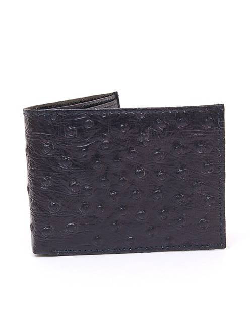 mens wallet genuin leather ostrich color brown id card holder wallet  