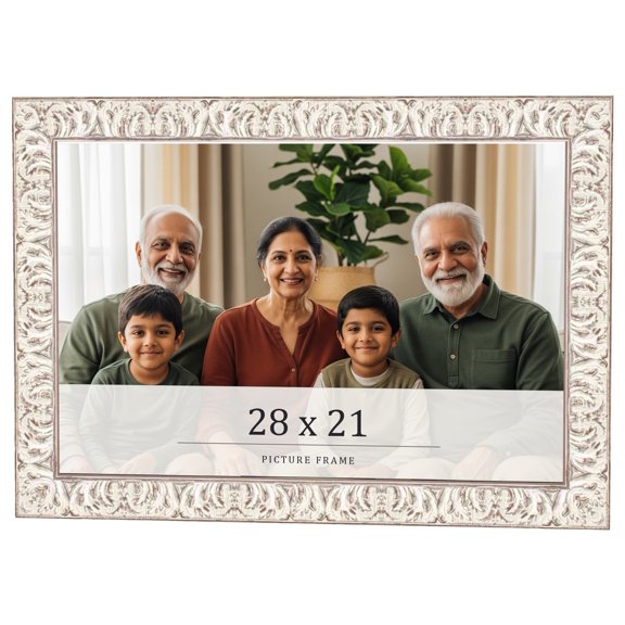 28x21 Frame White Real Wood Picture Frame Width 1.5 inches | Interior Frame Depth 0.5 inches |