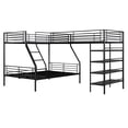thumbnail image 6 of L-Shaped Metal Twin over Full Bunk Bed and Twin Size Loft Bed with Four Built-in Shelves,Black 617AAB, 6 of 9