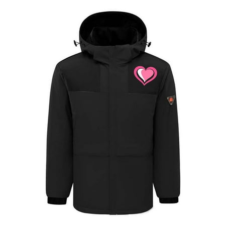 Aboser Men s Waterproof Heated Jacket Winter Outdoor Soft Shell Electric Heating Coat Thermal Full Zip Windbreaker USB Rechargeable Hooded Heated Coats with 4 Heating Zones