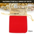 thumbnail image 3 of 50pcs 8 x 10cm Velvet Bag Soft Drawstring Pouch Jewelry Wedding Gift Storage BagRed, 3 of 8