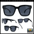 thumbnail image 3 of Womens Polarized Inset Lens Oversized Horn Rim Compact Fit Over Sunglasses Matte Black - Black, 3 of 8