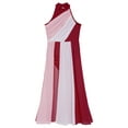 thumbnail image 5 of CHICTRY Kids Girl's Lyrical Dance Dress Leotard Color Block Sleeveless Modern Contemporary Dancewear Burgundy 16, 5 of 7