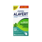 Alavert Allergy 24 Hour Relief, Fresh Mint Flavor, Orally Disintegrating Allergy Tablets, Non-drowsy Antihistamine, Loratadine 10mg, 60 Count