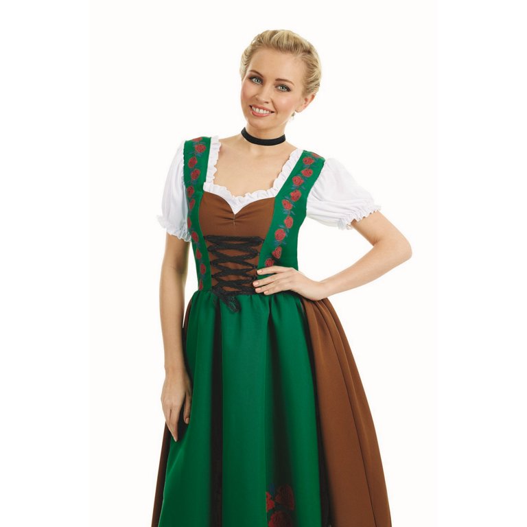Fun Shack Womens Bavarian Beer Girl Costume Ladies Lederhosen Dirndl Fancy  Dress Halloween Green XL - Walmart.com
