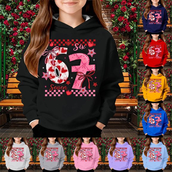 Funny Six Seven 6 7 Meme Gen Alpha Slang Kids 67 Valentine's Day Heart Meme Hoodie Long Sleeve Sweatshirt Navy 7 Y-8 Y