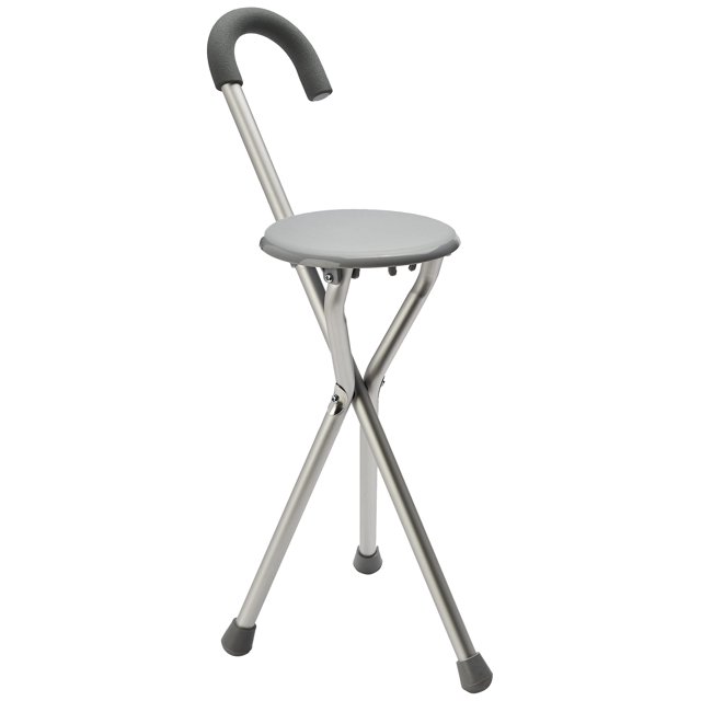 Bastón Con Asiento Nebucor B-956, color Gris, Adulto, Altura Regulable, Aluminio Ligero y Resistente Nebucor NA