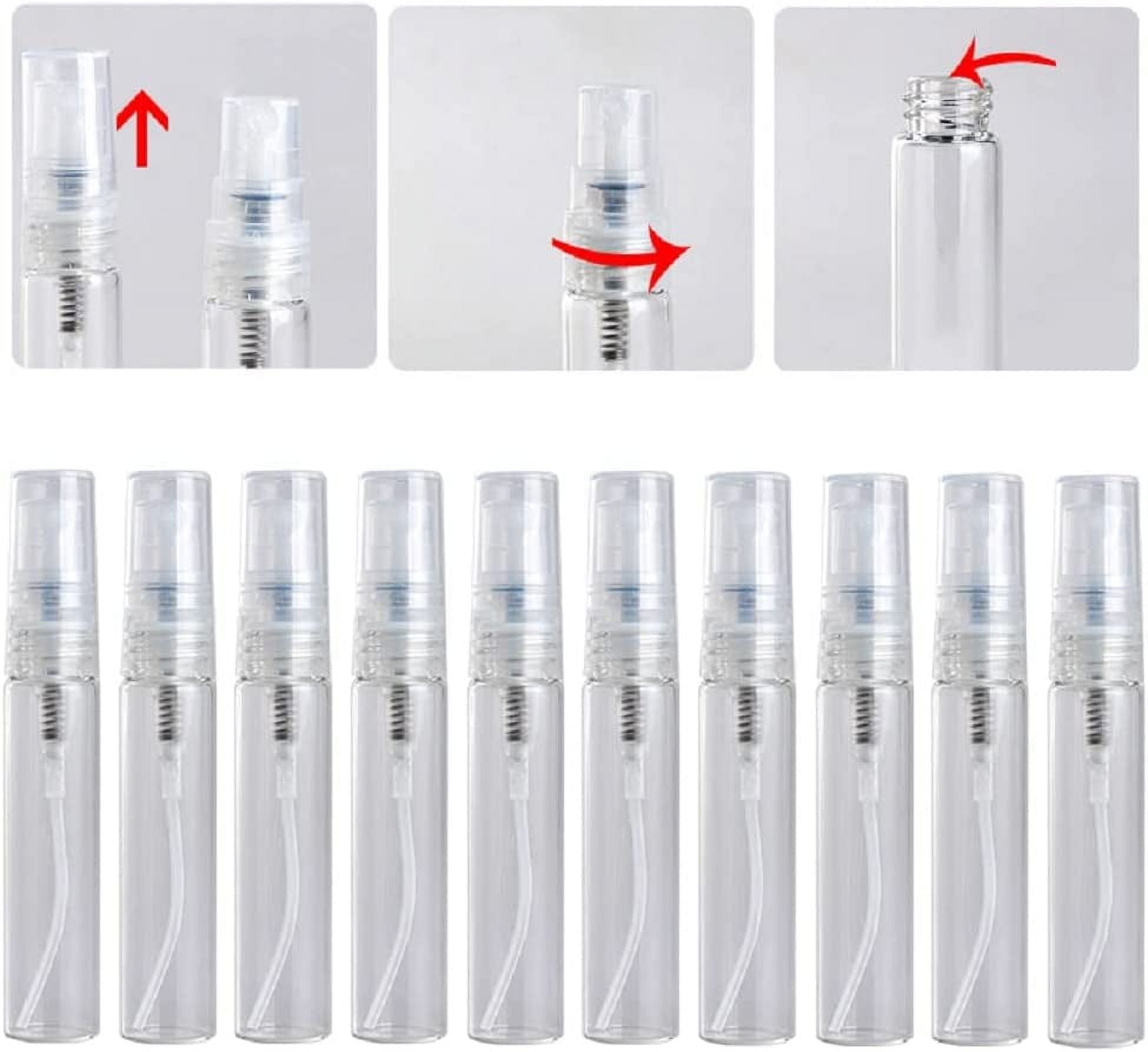 Snadulor 10Pcs Fine Mist Spray Bottles Empty Clear Plastic Travel Bottles  Leak-Proof Refillable Liquid Containers for Makeup Cosmetic Perfume