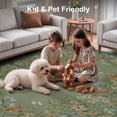 thumbnail image 6 of Wonnitar 4x6 Floral Washable Rug, Soft Green Rugs for Bedroom, Non-Slip Low-Pile Carpet for Nursery Laundry Entrance, 6 of 12