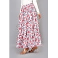 thumbnail image 6 of Women White Floral Botanical Hand Block Print Cotton Maxi Skirt with Elastic Waist for Her, Soft Everyday Style, XL, 6 of 6