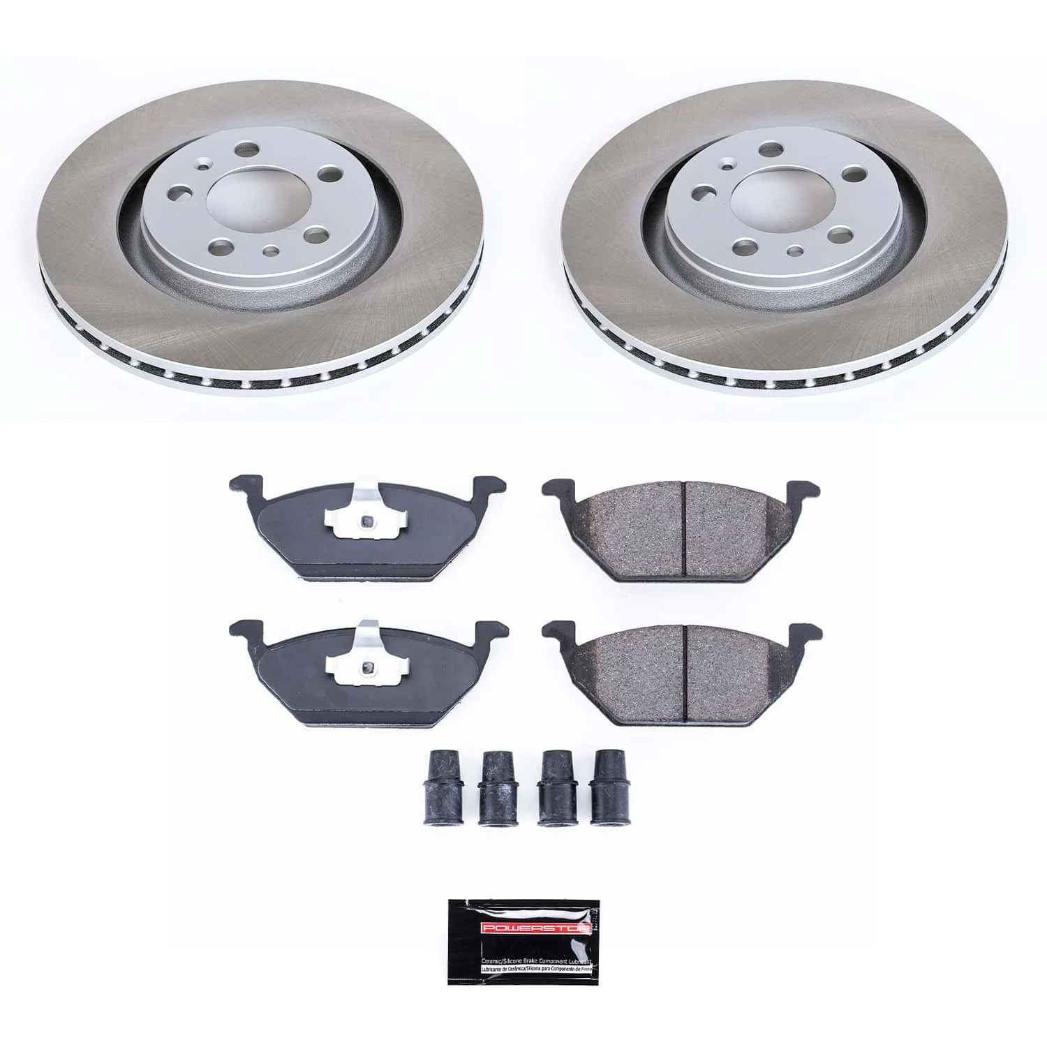 PowerStop Front Semi-Coated Rotor and Low-Dust Ceramic Brake Pad Kit SC5401