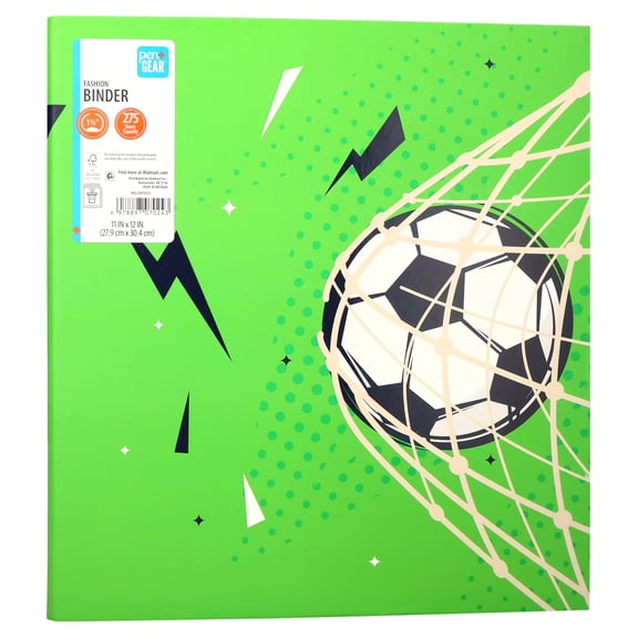 Pen+Gear Fashion 1.5" Round-Ring Binder, Multicolor Soccer